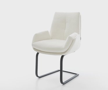 DELIFE Sledemodel Clea-Flex bouclé zacht beige sledemodel vlak zwart pocketveer kern