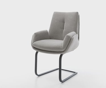 DELIFE Sledemodel Clea-Flex zachte stof met structuur grijs sledemodel vlak zwart pocketveer kern