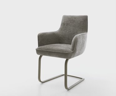 DELIFE Sledemodel Heira-Flex met armleuning bouclé zacht mud sledemodel vlak afwerking met titanium pocketveer kern