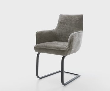 DELIFE Sledemodel Heira-Flex met armleuning bouclé zacht mud sledemodel vlak zwart pocketveer kern