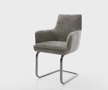 DELIFE Sledemodel Heira-Flex met armleuning bouclé zacht mud sledemodel vlak grafiet pocketveer kern