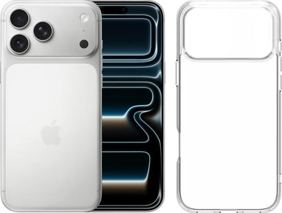 Apple iPhone 17 Pro Max 256GB Zilver + BlueBuilt Protective Back Cover Transparant