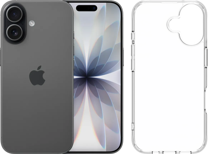 Apple iPhone 17 512GB Zwart + BlueBuilt Protective Back Cover Transparant