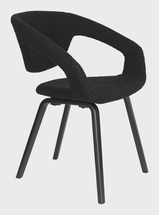 Zuiver Eetkamerstoel 'Flexback' Bouclé, kleur Zwart