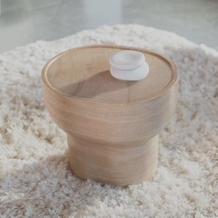 Zuiver Ovale Bijzettafel 'Noble' Travertinlook, 50 x 42cm