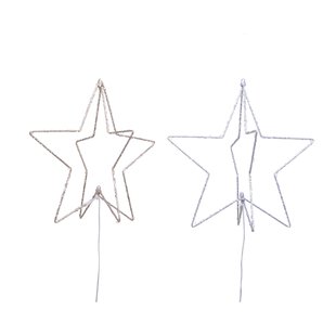 Decorismicro Led Open Stermetaal Lichtsnoer - 40 Led's - Warm Wit - 38cm - Binnen