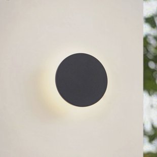 Arcchio LED buiten wandlamp Gravo, Ø 16 cm, zwart, IP65