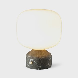 Meemo LED tafellamp op batterijen, zwart marmer, glas GEJST - Woonkamer - 1 lamp
