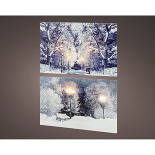Decoris Led Canvas Steady Bo Kerstdecoratie - 6 Led's - Warm Wit - 58cm - Binnen