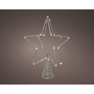 Decorismicro Led Piekmetaal Star Steady - 20 Led's - Warm Wit - 25cm - Binnen