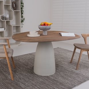 Brix Organische Eettafel 'Marron' Mangohout, 140 cm, kleur Ivoor