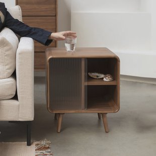 Zuiver Bijzettafel/Nachtkastje 'Rise' Walnoot, 50 x 40cm