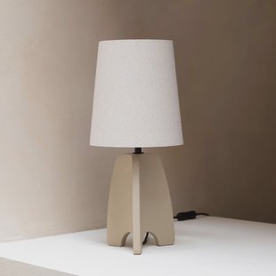Zuiver Tafellamp 'Saba' Beton en linnen, kleur Beige