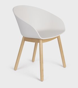 Zuiver Eetkamerstoel 'Void' Eiken en gerecycled PP, kleur Wit