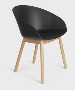 Zuiver Eetkamerstoel 'Void' Eiken en gerecycled PP, kleur Zwart