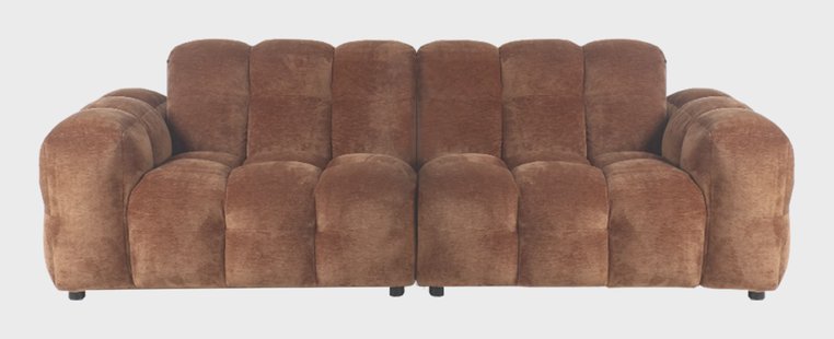 Dutchbone 3-zits Bank 'Hackman' Velvet, kleur Cognac