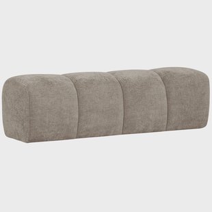 WOOOD Bankje 'Mojo' Geweven Rib, 164cm, kleur Donker Zand