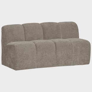 WOOOD Eetkamerbank 'Mojo' Geweven Rib, 164cm, kleur Donker Zand