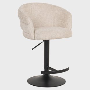 Richmond Draaibare Barstoel 'Nikki' Chenille, kleur Beige (zithoogte 61-86cm)
