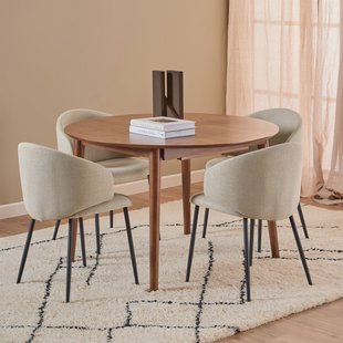 Bendt Uitschuifbare Ronde Eettafel 'Montreux' Walnoot, 115-154 x 115cm, kleur Bruin