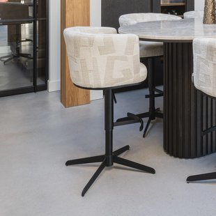 Richmond Barstoel 'Cheyenne' Graffic stof, kleur Beige (zithoogte 67cm)