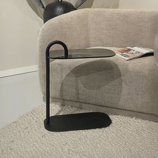 Brix Laptoptafel 'Amy' Glas en staal, kleur Zwart