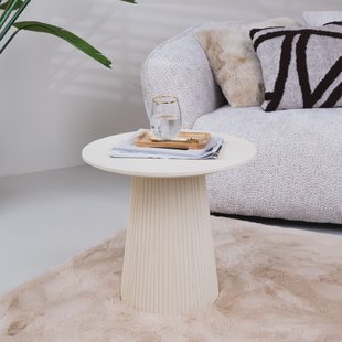 Sohome Ronde Bijzettafel 'Puck' Mangohout, 50cm, kleur Ivoor