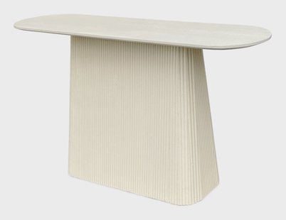 Sohome Ovale Sidetable 'Puck' Mangohout, 140cm, kleur Ivoor