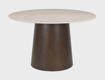 Sohome Ronde Eettafel 'Margred' Marmer en mangohout, 130cm