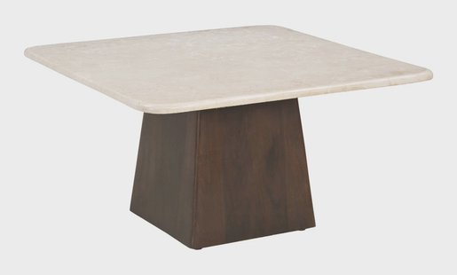 Sohome Vierkante Salontafel 'Margred' Marmer en mangohout, 75 x 75cm