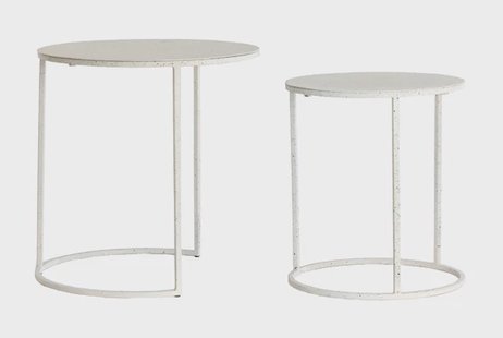 Light & Living Bijzettafel 'Sadar' Set van 2 stuks, kleur Wit/Lichtgrijs