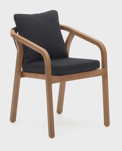 Kave Home Eetkamerstoel 'Malaret' Eucalyptushout en gevlochten touw, kleur Zwart