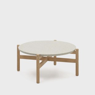 Kave Home Ronde Salontafel 'Pola' Eucalyptushout en Terrazzo, 88cm