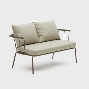 Kave Home 2-zits Loungebank 'Salguer' Gevlochten touw en staal, kleur Beige