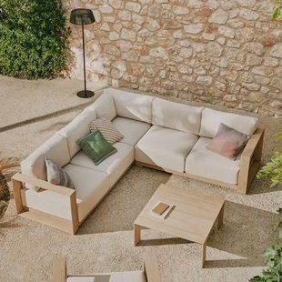 Kave Home 5-zits Loungebank 'Ambra' Acaciahout