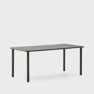Kave Home Tuintafel 'Brai' Staal, 180 x 90cm, kleur Donkergroen