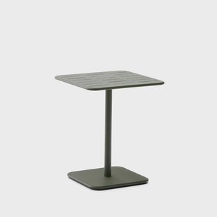 Kave Home Outdoor Bistrotafel 'Brai' Staal, 70 x 70cm, kleur Donkergroen