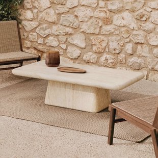 Kave Home Salontafel 'Drasi' Travertinlook, 140 x 70cm