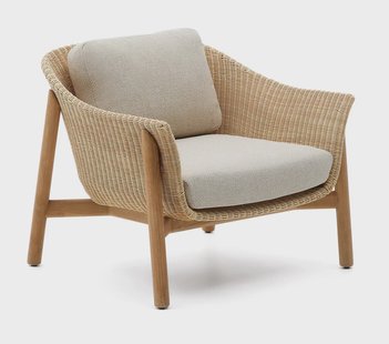 Kave Home Outdoor Fauteuil 'Galea' Teakhout en rattan