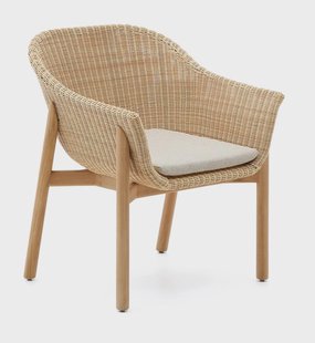 Kave Home Tuinstoel 'Galea' Teakhout en rattan