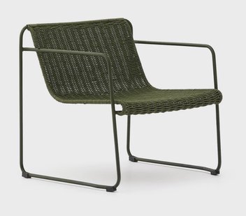Kave Home Outdoor Fauteuil 'Maurina' Touw en staal, kleur Groen