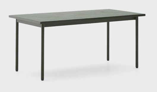 Kave Home Outdoor Eettafel 'Maurina' Cement en staal, 182 x 91cm, kleur Groen