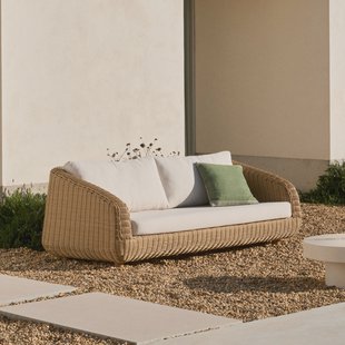 Kave Home 3-zits Loungebank 'Meria' Rattan