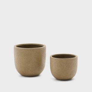 Kave Home Plantenpot 'Selvi' Set van 2 stuks, kleur Lichtbruin