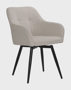 Artistiq Draaibare Eetkamerstoel 'Shontelle' Structuurstof, kleur Beige