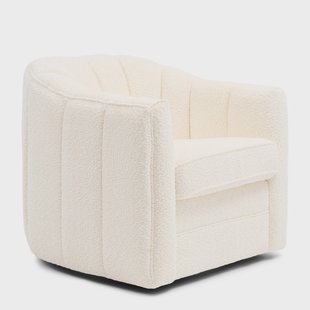 Rivièra Maison Draaifauteuil 'St. Lewis' Chenille, kleur Ivory White