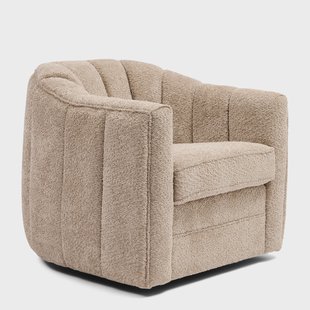 Rivièra Maison Draaifauteuil 'St. Lewis' Chenille, kleur Soft Walnut