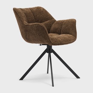 Rivièra Maison Draaibare Eetkamerstoel 'Carnaby' Chenille, kleur Umber Brown