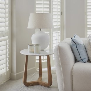 Rivièra Maison Ronde Bijzettafel 'Casone' Marmer en eikenhout, 60cm