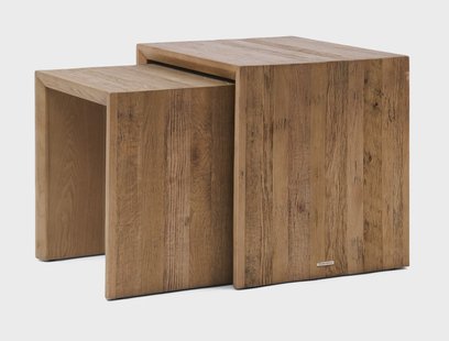 Rivièra Maison Bijzettafel 'Sant Mateu' Eikenhout, Set van 2 stuks